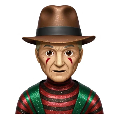 glitter freddy krueger sticker
