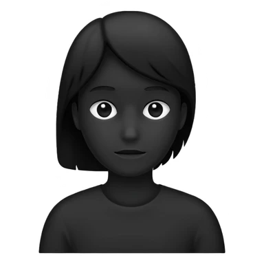 completely flat black silhouette, no facial features sticker