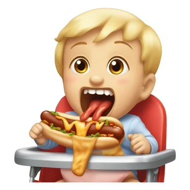 baby eating a hotdog sticker