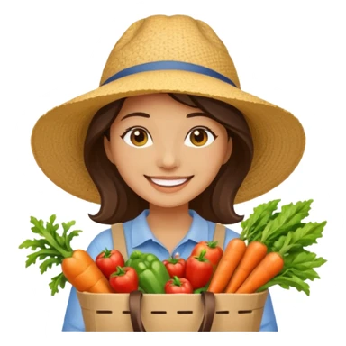 Shopper with veggie tote,Farmers’ Market. sticker