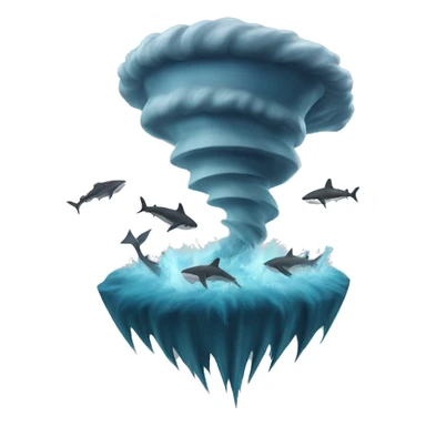 Tornado with sharks inside  sticker