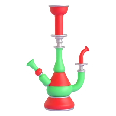 3D hookah, classic design, glass base, metal details sticker