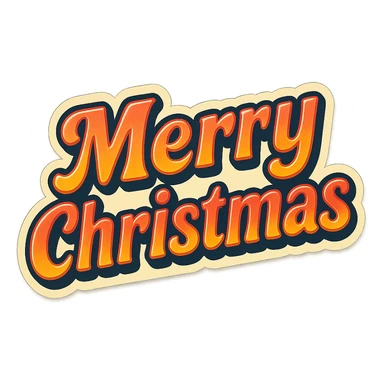 Merry christmas text, remove background sticker