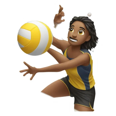 Person hitting a volleyball over the net sticker