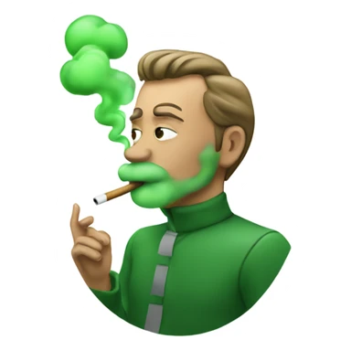 Man smoking green smoke sticker