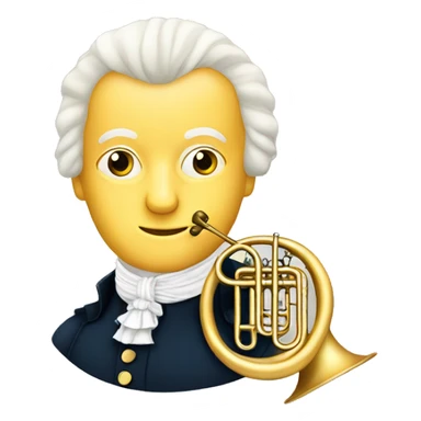 Mozart and a French horn sticker