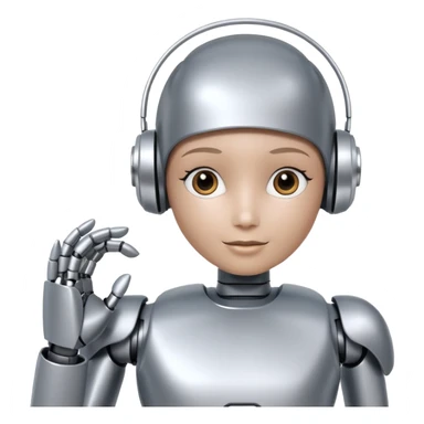 artificial Inteligence robot that is working in customer care and checking social media sticker