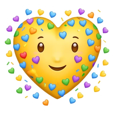 yellow heart with confetti sticker