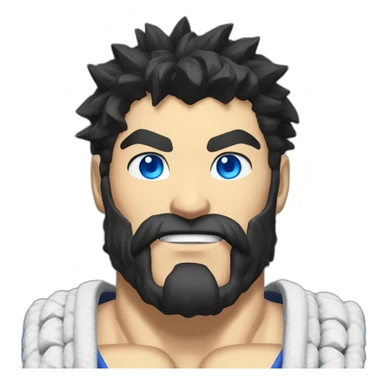 ryu street fighter blue eyes with beard sticker
