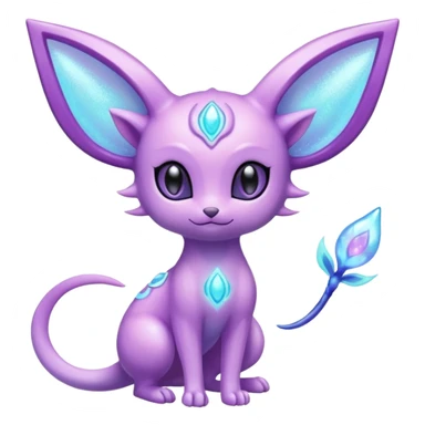 Shiny Sparkly Bioluminescent Glowing Espeon-Lumineon-Skitty-Amaura-Dragonair-Fakémon-hybrid-creature (full body)  sticker