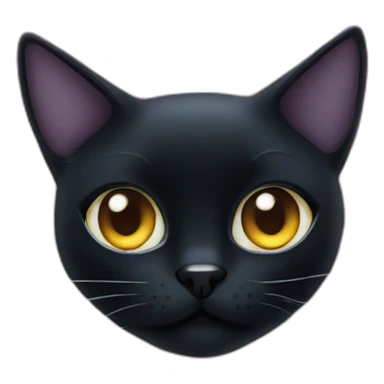 Black cat with big nebula eyes sticker