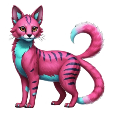 Colorful dark neon pastel iridescent nebulae gloomy edgy spooky evil tropical ruby exotic cute cool beautiful shiny beautiful fantasy-caracal-civet-genet-sergal-vernid-serval-Gryphon-Cacomistle-Trico-oncilla-animal-Fakémon-hybrid-fursona (full body) sticker