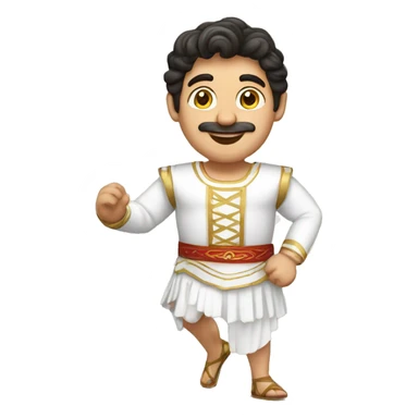 greek male folk dancer in white evzone costume sticker
