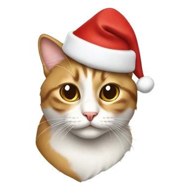 Cat wearing Santa hat sticker