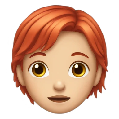 red hair red eyes little girl crying sticker