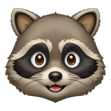 Create emojis from a picture with a raccoon's face. Different emotions, with the addition of paws sticker