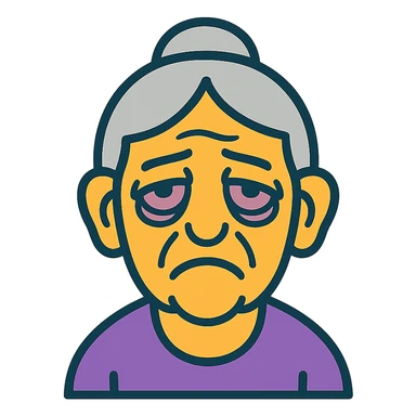 sleep deprived ugly old woman sticker
