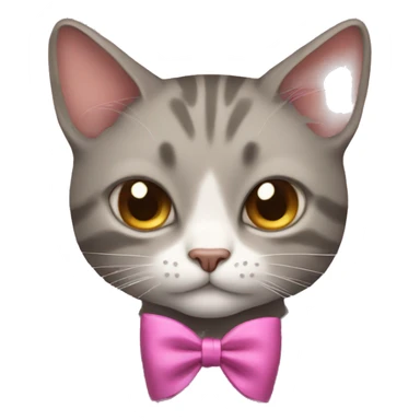 cat with nails and a bow sticker