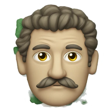 Celtic Briton man looking smug with big moustache, and painted woad face sticker