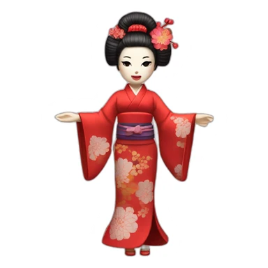 geisha girl doll sticker