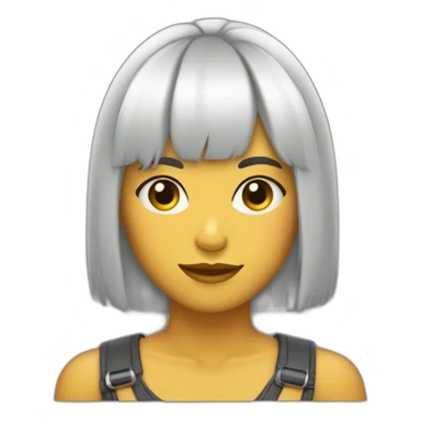 Chica con flequillo y pelo corto sticker