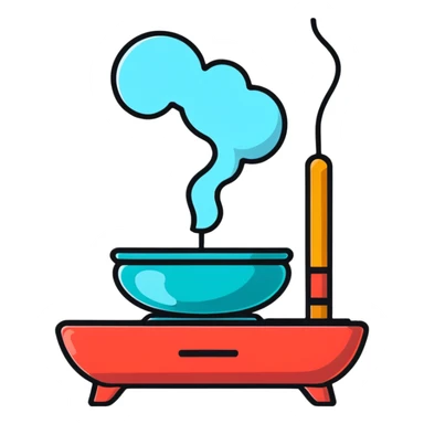 incense burner with smoke sticker