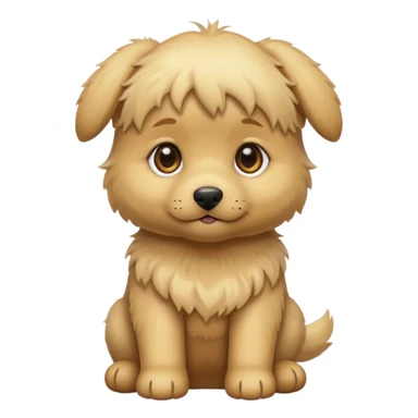fluffy blonde puppy sitting with hazel eyes sticker