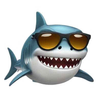 Cute shark with mafia sunglasses,  sticker
