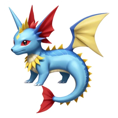 Manectric-Vaporeon-Salamence-Electrike-Amaura-koi-Fakemon-fusion, full body sticker