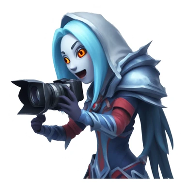 Vengeful Spirit from dota 2 holding a video camera sticker