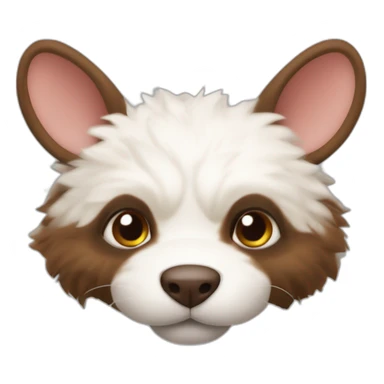 Perra de raza ratonero bodeguero con grandes orejas peludas de punta, con manto blanco y manchas marrones en la cabeza sticker