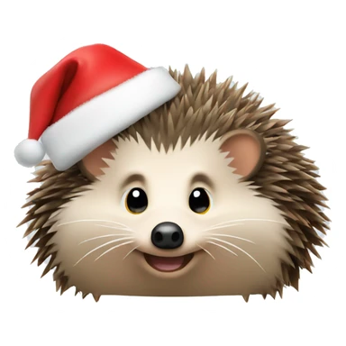 hedgehog with Santa hat  sticker
