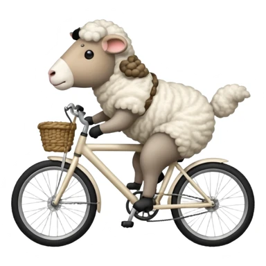 sheep on bike sticker