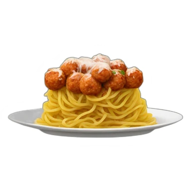 pasta with meat balls on a palte sticker