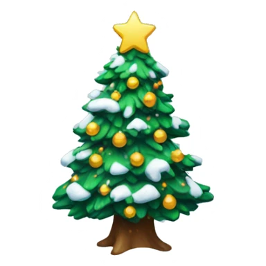 christmas tree with snow on  sticker