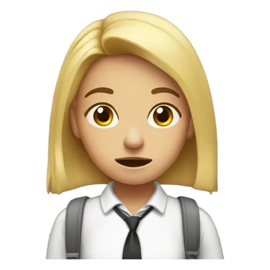 Anxious school girl sticker