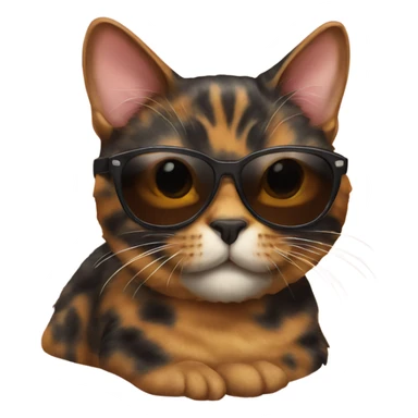 Tortie cat with sunglasses  sticker