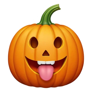 pumpkin with tongue out sticker