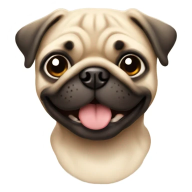 Cute beige male pug smiling sticker
