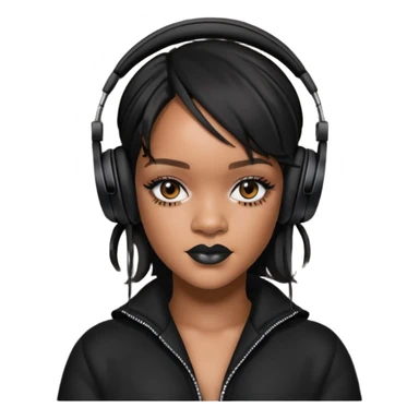rihanna Black Headphones sticker