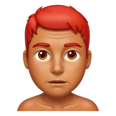 a person with sweaty cheeks and red sweaty skin sticker