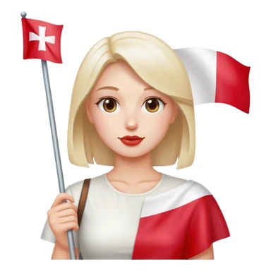 woman with polish flag sticker