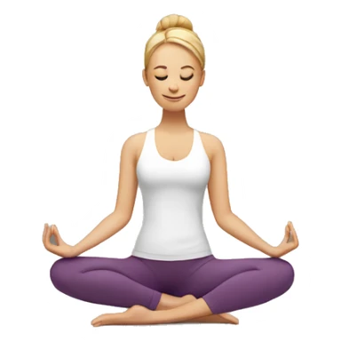 one white woman sitting in yoga pose sticker