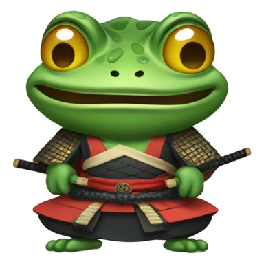 samurai frog winking sticker
