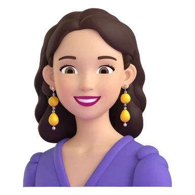 smiling girl with long dangling earrings sticker