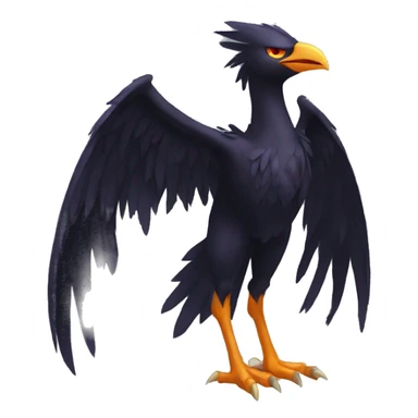 Fantasy legendary godly dark bird shadow-type-Phoenix Fakemon full body sticker