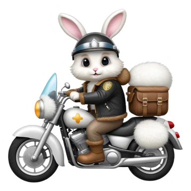 Easter bunny riding a motorcycle sticker