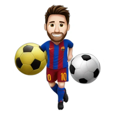 messi whit a soccer ball sticker