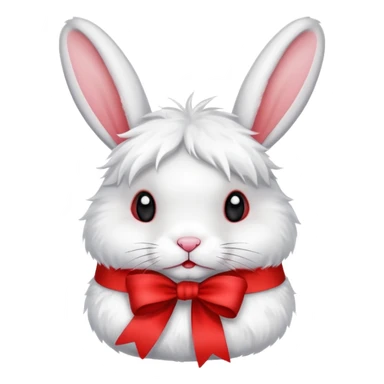 Red ribbon rabbit sticker