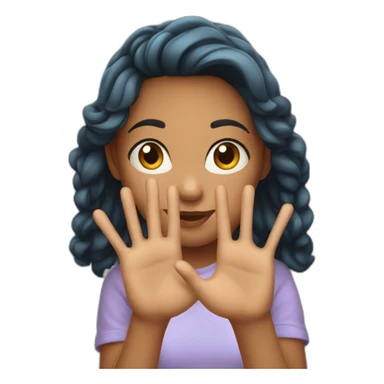 girl showing THREE out of five fingers up on her ONE hand sticker